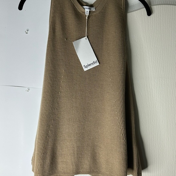 Splendid Cashmere Infused Rib Knit Pullover Sleeveless Stretch Tank in XS - Picture 2 of 9